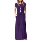 Cute Dresses for Women Long Sleeve, Plus Size Summer Dresses Travel Clothes Sun Dresses Sexy Women’s Fashion Casual with Pockets Maxi Dress Short Sleeve Floor Length Party Max (Purple), 3X-Large