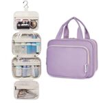 Narwey Hanging Toiletry Bag for Women Travel Makeup Bag Organizer Toiletries Bag for Travel Size Essentials Accessories Cosmetics (Purple (Medium))