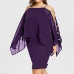 Silver Dress for Women, Classic Cocktail Womens Plus Size Spring Balloon Sleeve Beach Spandex Button Evening Dresses Strapless/Tube Comfort Slimming Solid Color Cocktail for Women Purple