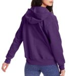 Hanes Women’s EcoSmart Full-Zip Hoodie Sweatshirt, Violet Splendor Heather, Medium