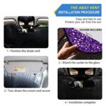 Wajiw Purple Glitter Texture Car Windshield Sun Shade Foldable Sun Shield Shade for Blocks UV Rays Protector-Keeps Your Vehicle Cool for Most Sedans SUV Truck,55″x27.6″