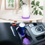 Amooca Car Cup Coaster Universal Non-Slip Cup Holders Bling Crystal Rhinestone Car Interior Accessories 2 Pack Purple