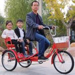 WEIMMIN Adult Tricycle Folding Tricycle for Seniors Comfortable seat 3 Wheel Bicycle with Shopping Basket Double Chain 20 Inch Shock Absorber Front Fork for Parents and Children Maximum Load 400Ib