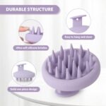 Sndyi Silicone Scalp Massager Shampoo Brush, Hair Scrubber with Soft Silicone Bristles, Scalp Scrubber/Exfoliator for Dandruff Removal, Wet Dry Scalp Brush for Hair Growth & Scalp Care, Gray Purple