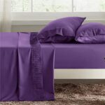 Bedsure Queen Sheet Set – Soft Sheets for Queen Size Bed, 4 Pieces Hotel Luxury Purple Sheets, Easy Care Polyester Microfiber Cooling Bed Sheet Set