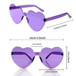 AFNWQI Heart Sunglasses, Heart Shaped Sunglasses, 3-Pack, Purple Heart Sunglasses, Heart Glasses, Purple Heart Sunglasses for Women, Party Purple Sunglasses, Purple Glasses