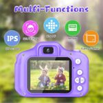 Kids Camera for Boys and Girls, GPOSY Digital Camera for Kids, Toddler Camera Christmas Birthday Toy Gifts for Kids Age 3 4 5 6 7 8 9 10 with 32GB SD Card, Video Recorder 1080P HD(Purple)