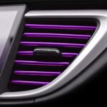 Hadwoer 20Pcs Car Auto Air Conditioner Vent Outlet Trim Strip, DIY Decoration Chrome PVC Car Interior Moulding Trim Strip Line for All Straight Air Vent Outlet (Purple)