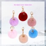 Kinglighten Pom Pom Keychain Artificial Fur Ball Keychain Fluffy Accessories Car Bag Charm (Purple)