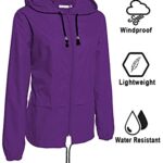 Avoogue Raincoat for Women Lightweight Waterproof Travel Rain Jackets Packable Outdoor Hooded Windbreaker Rain Poncho Purple M