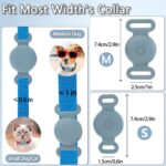 Waterproof Airtag Dog Collar Holder Compatible with Apple AirTag, Silicone Waterproof Air Tag Case for Dog Collar, Anti-Lost AirTag Holder for Pet Cat Dog GPS Tracker (2 Pack,Light Blue & Purple)