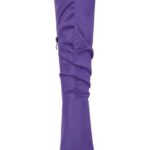 Allegra K Women’s Slouch Pointed Toe Chunky Heel Dark Purple Knee High Boots 8 M US